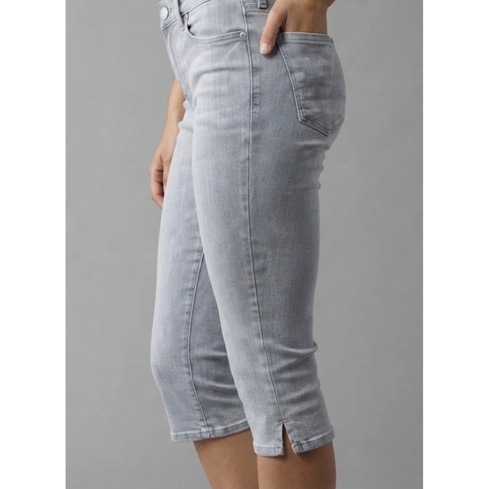 American Eagle Artist Capri Jeans Light Gray Stretch Denim Size 10 Regular